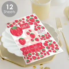 Big Dot of Happiness Berry Sweet Strawberry - Fruit Themed Birthday or Baby Shower Party Favor Sticker Set - 12 Sheets - 120 Stickers