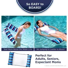 Aqua Leisure 4-in-1 Monterey Hammock Water Floats and Inflatables - Blue XL