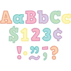 Teacher Created Resources&reg; Pastel Pop Bold Block 4" letters Combo Pack, Pack of 230