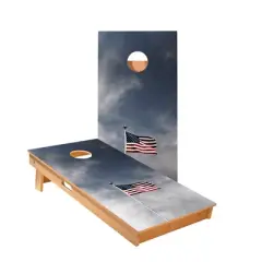 Skips Garage American Flag Pole Cornhole Boards - ACA Star Series