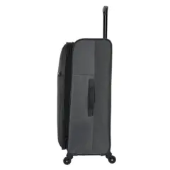 Skyline Softside Large Checked Spinner Suitcase - Gray Heather: Expandable Spinner Luggage