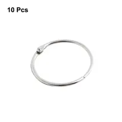 Unique Bargains Office Metal Loose Leaf Rings Book Binders Keyring 10 Pcs 1.8" Dia