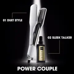 GHD 60501 WHITE DUET 2 IN 1 HAIR FLAT IRON AND STYLER