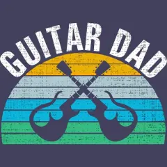 Women's Design By Humans Retro Dueling Electric Guitar Dad By DragonTee Racerback Tank Top