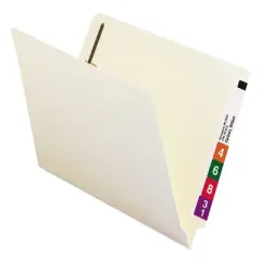 Smead Heavyweight End Tab Fastener Folders, Interior Front-Cover Pocket, 0.75" Expansion, 1 Fastener, Letter Size, Manila, 50/Box