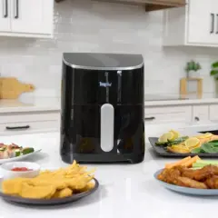 Total Chef Digital Air Fryer 5 Qt 8 Cooking Presets Touch Controls: Black, 1300W, Grill & Bake, Dishwasher-Safe Parts