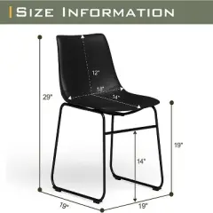 Dreama Retro Side Chair Dining Chair with Metal Legs for Kitchen, Living, Dining Room, Set of 2,The Pop Home