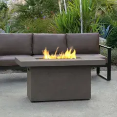 Ventura Rectangle Fire Pit with Natural Gas Kit Kodiak Gray - Real Flame