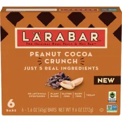 Larabar Peanut Cocoa Crunch Snack Bars - 9.6oz/6ct