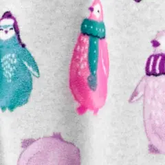 Carter's Just One You&reg;️ Toddler Girls' 2pk Penguins and Polka Dot Unicorn Fleece Footed Pajama - Gray/Purple