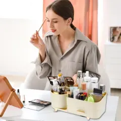 Unique Bargains 360&deg; Rotating Makeup Organizer for Lotions Brushes