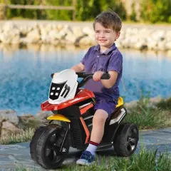Costway 6V Ride-On Toy Motorcycle Trike 3-Wheel Electric Bicycle w/ Music&Horn