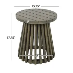 NicBex Round Outdoor Coffee Table,End Tables Made of Acacia Wood,Outdoor Side Table for Lawn,Backyard & Balcony,Outdoor Furniture