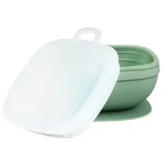 Re-Play Silicone Suction Bowl with Lid - Sage