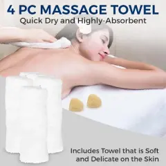 SereneLife Heart-Shaped Salt Massage Stones Set with Towel (ACCPSLMSGST100)&mdash;2 Stones, 4 Towels