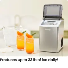 ICEMAN Pebble Countertop Ice Maker with Ice Scoop and Basket - Stainless Steel