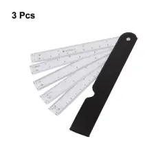 Unique Bargains Plastic Foldable High Precision Convenient to Use Measuring Tool Scale Rulers 8" x 1.2" 3 Pcs