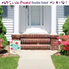 Big Dot of Happiness Colorful Floral Happy Mother's Day - Outdoor Home Decorations - Double-Sided We Love Mom Party Garden Flag - 12 x 15.25 inches
