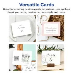 Avery Printable Rounded Corner Cards with Sure Feed Technology, 4.25" x 5.5", Matte White Cardstock, Print-to-the-Edge, Laser/Inkjet Cards, 20 Total