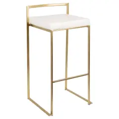 Set of 2 31.5" Fuji Contemporary Barstools White - LumiSource