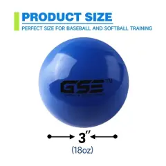 GSE 3" Weighted Baseballs, Training Baseballs for All Skill Levels. Weighted Softballs (12oz/14oz/16oz/18oz Choice)