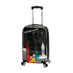 Rockland Vegas Polycarbonate Hardside Carry On Spinner Suitcase Departure - Black
