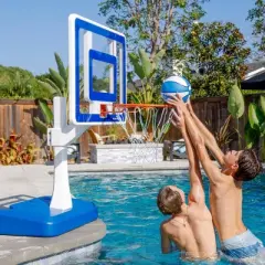 GoSports Splash Hoop ELITE Blue Pool Hoop Basketball Game Set- 4pc