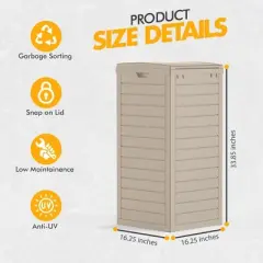 Chic Crate-Resin Manual Lift Outdoor Trash/Recycling Bins - 31 Gallons