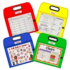 C-Line&reg; Portable Dry Erase Pockets - Study Aid, Assorted Primary Colors, 10 x 13, 1/EA