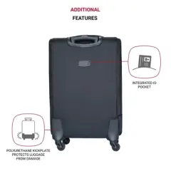 Gulches (20+24) Two-piece suitcase suitcase set Oxford trolley case without password lock universal wheel BLACK