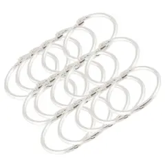 Unique Bargains Scrapbooking Loose Leaf Binder Rings Keyring Book Silver Tone 1.8 Inch Dia 15 Pcs