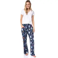 Disney Womens' Princess Cinderella Bibbidi-Bobbidi-Boo Sleep Pajama Pants Black