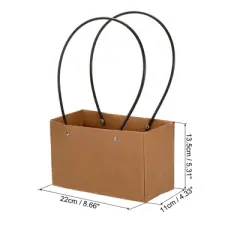 Unique Bargains 11x22x13.5cm Flower Bouquet Packaging Bag Paper Gift Bag for Party Favor Black 5 Pcs