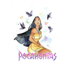 Girl's Pocahontas Free Spirit Watercolor T-Shirt