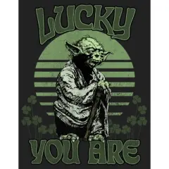 Junior's Star Wars St. Patrick's Day Yoda Lucky You Are Clovers Festival Muscle Tee