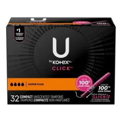 U by Kotex Click Compact Unscented Tampons -  Super Plus - 32ct