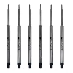 Monteverde Ballpoint Pen Refill Medium Point Black Ink 6 Pack (W133BK)