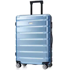 FONTOI Hardshell Luggage Set 3 Piece(20/24/28 Inch), Travel Suitcase with Spinner Wheels for Men Women, Blue, 11.3"*29.4"*19.5"