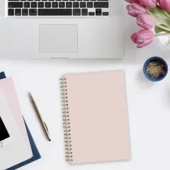 Blue Sky 5"x8" 2025-2026 Weekly/Monthly Wirebound Planner Frosted Glitter Sorbet Pink