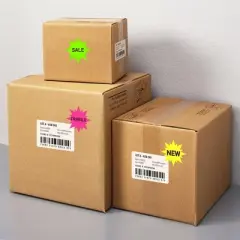 Avery Neon Address Labels with Sure Feed for Laser Printers, 2-1/4", Assorted Colors, 180 Burst Labels (5995)