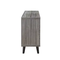 Nahmene Wood TV Stand in Distressed Gray and Taupe - Furniture of America