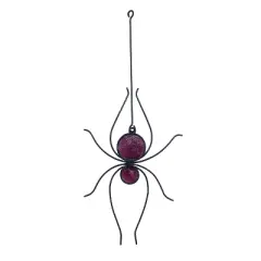 Transpac Resin Stained Glass Spider Figurine Halloween Black Tabletop Decor Unique Gift for Spooky Season Indoor Use