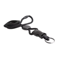 SICURIX Premium Safety Lanyard, Breakaway with Detachable Key Ring, Black, Pack of 12