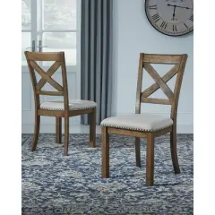 Set of 2 Moriville Dining Upholstered Side Chair Grayish Brown - Signature Design by Ashley