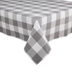 Design Imports  Gray/White Buffalo Check Tablecloth 60X120