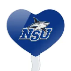 Nova Southeastern University Primary Logo Heart Love Cupcake Picks Toppers Decoration Set of 6