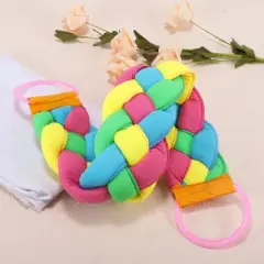 Unique Bargains Double Side Body Scrub Towel 9.57"&times;5.43" Assorted Color 1 Pc