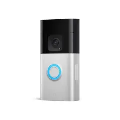 Ring Battery Doorbell Plus &ndash; Smart Wi-Fi Video Doorbell with Head-to-Toe HD+ Video - Satin Nickel