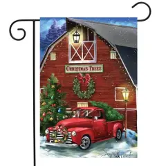 Briarwood Lane Garden Flag 12x18 For Outdoor Christmas Tree Farm Pickup For Christmas Garden Flag Flags For Outside