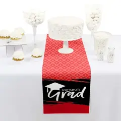 Big Dot of Happiness Red Grad - Best is Yet to Come - Petite Red Graduation Party Paper Table Runner - 12 x 60 inches